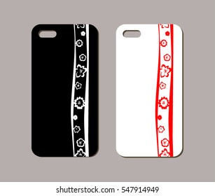 Mobile phone case design. Abstract decorative ornament. Vector graphics.