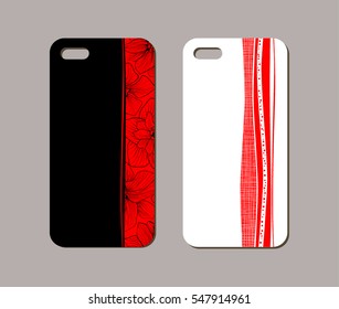 Mobile phone case design. Abstract decorative ornament. Vector graphics.