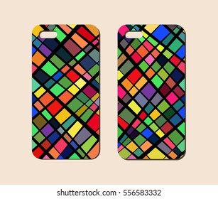 Mobile phone case design. Abstract decorative ornament. Vector graphics.