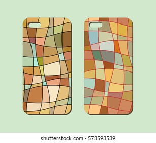 Mobile phone case design. Abstract geometric background. Vector graphics.