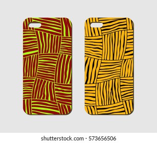 Mobile phone case design. Abstract geometric background. Vector graphics.