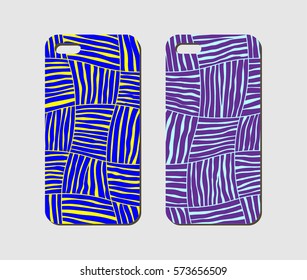 Mobile phone case design. Abstract geometric background. Vector graphics.