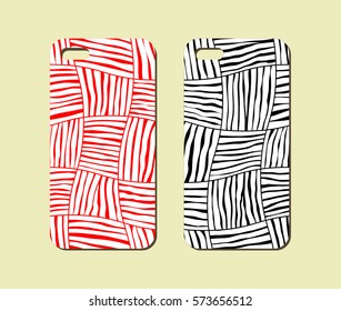 Mobile phone case design. Abstract geometric background. Vector graphics.