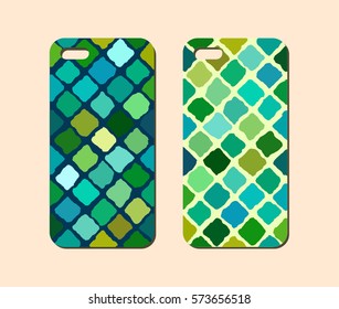 Mobile phone case design. Abstract geometric background. Vector graphics.
