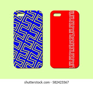 Mobile phone case design. Abstract geometric background. Vector graphics.