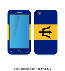 Mobile phone case with the flag of Barbados