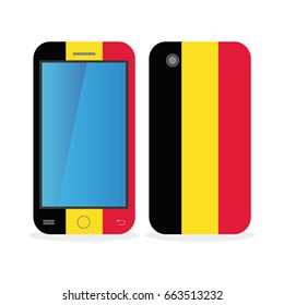 Mobile phone case with the flag of Belgium