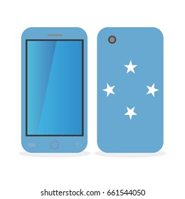 Mobile phone case with the flag of Micronesia