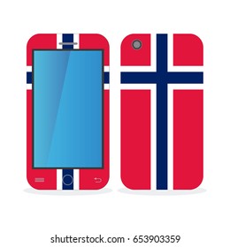 Mobile phone case with the flag of Norway