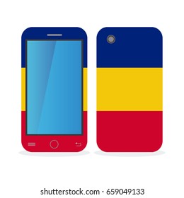 Mobile phone case with the flag of Romania