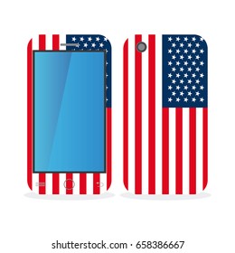 Mobile phone case with the flag of United States