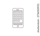A mobile phone cell smart touch screen apps applications smartphone emoji symbol sign icon vector illustration isolated flat