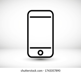 Mobile phone, cell telephone vector icon. The symbol smartphone, phone icon for web site. Illustration call for mobile apps. Pictogram Mobile phone, call telephone. Minimalist icon Mobile phone