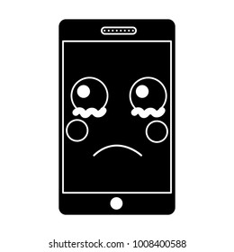 mobile phone character emoticon face kawaii