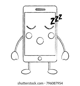 mobile phone character emoticon face kawaii