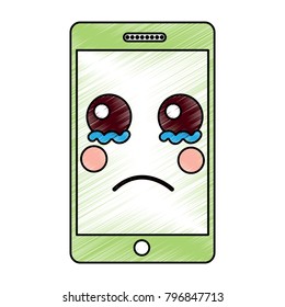mobile phone character emoticon face kawaii