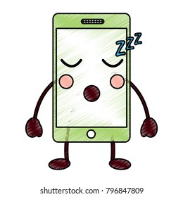 mobile phone character emoticon face kawaii