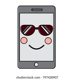 mobile phone character emoticon face kawaii