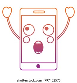 mobile phone character emoticon face kawaii