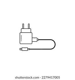 Mobile phone charger adapter icon isolated vector graphics