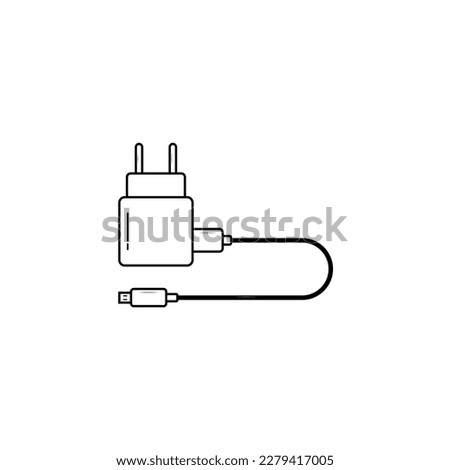 Mobile phone charger adapter icon isolated vector graphics