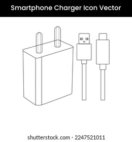 Mobile Phone Charger Icon Design, Adapter icon and symbols vector