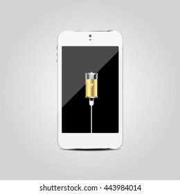 Mobile phone charging concept vector. 