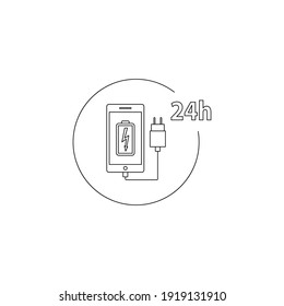 mobile phone charging icon vector