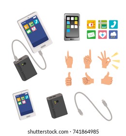 Mobile phone charging illustration