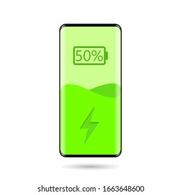Mobile Phone with Charging Sign Illustration Vector