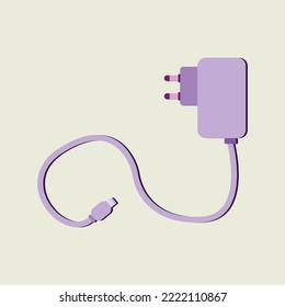 mobile phone charging vector with purple gradient color