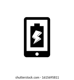 Mobile phone charging vector symbol.