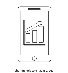 mobile phone chart  infographics icon