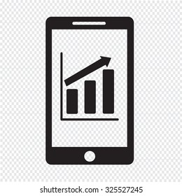 mobile phone chart  infographics icon