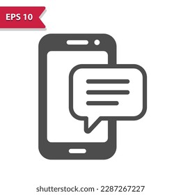 Mobile Phone and Chat Bubble Icon. Text Message, Phone Call. Professional, pixel perfect icon, EPS 10 format.