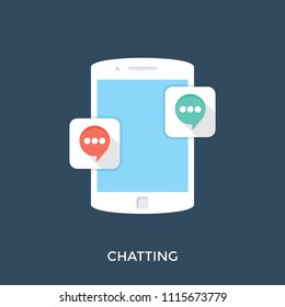 
Mobile phone with chat bubbles, mobile communication
