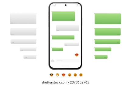mobile phone chat design template vector. Smartphone messager app interface