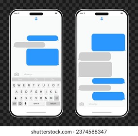 mobile phone chat design template vector. Smartphone messager app interface