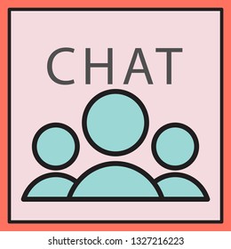 Mobile phone chat interface . Vector design template