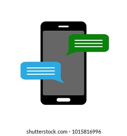 Mobile phone chat message icon vector illustration