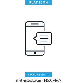 Mobile Phone Chat Message Icon Vector Design Template