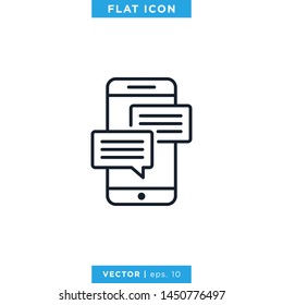 Mobile Phone Chat Message Icon Vector Design Template