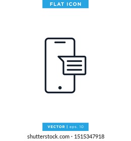 Mobile Phone Chat Message Icon Vector Design Template