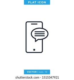 Mobile Phone Chat Message Icon Vector Design Template