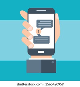Mobile phone chat message notifications