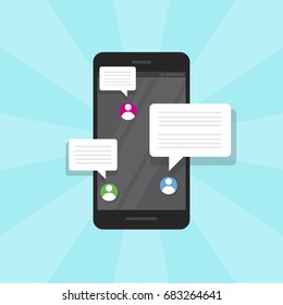 Mobile phone chat message notifications.