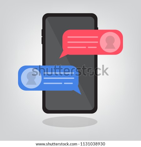 Mobile phone chat message notifications vector