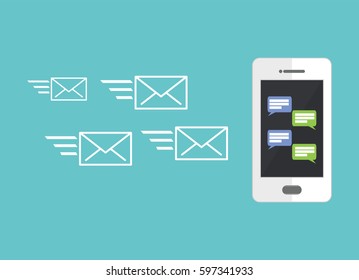 Mobile phone chat. Messaging. Online conversation