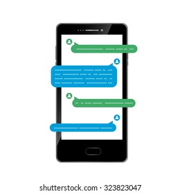 mobile phone chatting template vector design