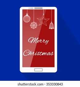 mobile phone with Christmas Design interface. Mobile Phones Background .